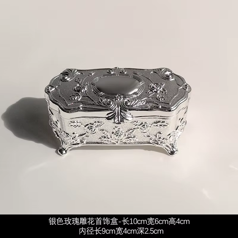 Boîte à bijoux vintage européenne LIVETAI en métal, organiseur de rangement pour bagues, colliers, b