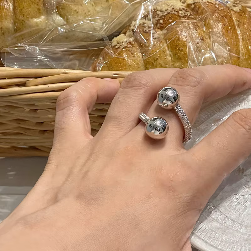 PANJBJ-Bague perle en argent regardé 925 pour femme, bijoux tendance réglables, cadeau tissé pour fi