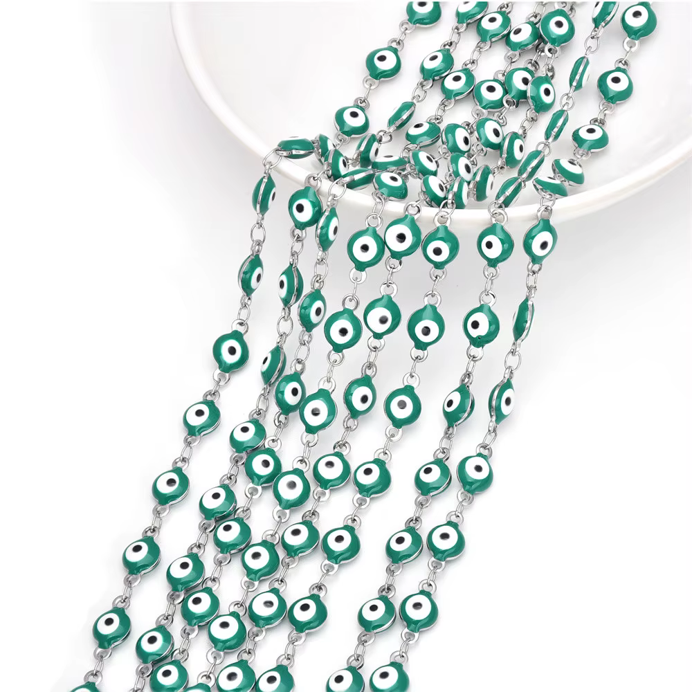 1M Coloré Chanceux Mauvais Œil Perle Bracelet Collier Ras Du Cou Bijoux Ensemble Arc-En-Ciel Lien Ch
