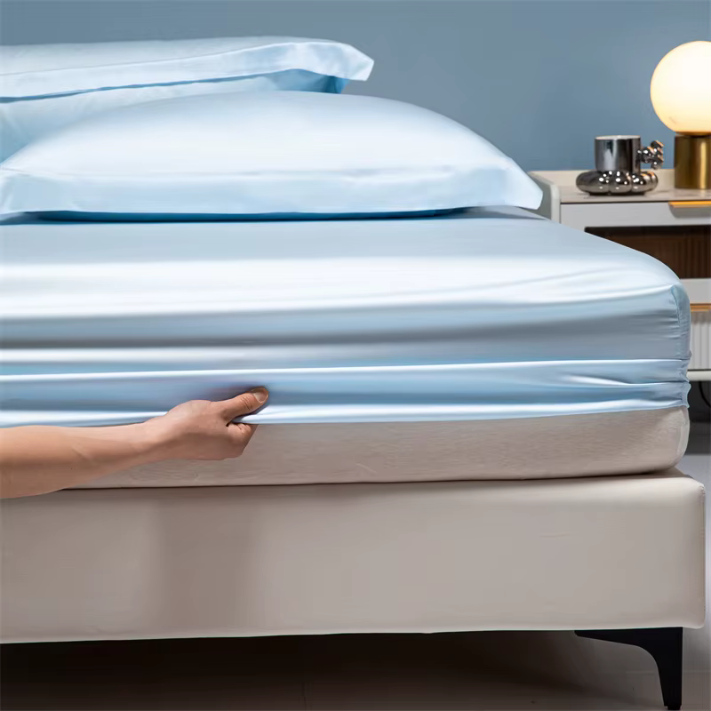 Parure de lit 100% bambou avec drap-housse, ensemble de literie de luxe, lisse et soyeux, drap plat,