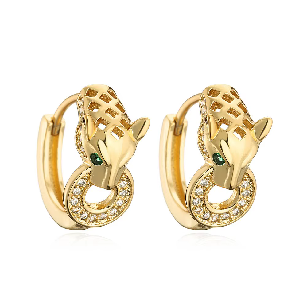 Mafisar nouveau plaqué or Zircon haute qualité mode luxe Animal léopard boucles d'oreilles femmes Hi