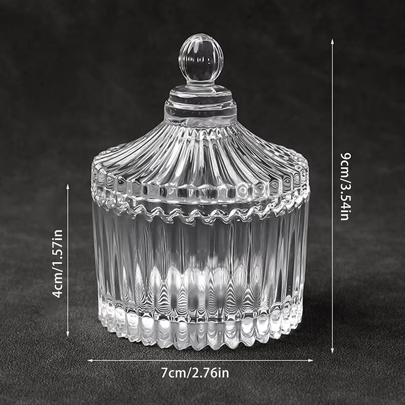 Pot en verre Transparent, pot de stockage, pot de bonbons de mariage, pot de cire, verrerie avec cou