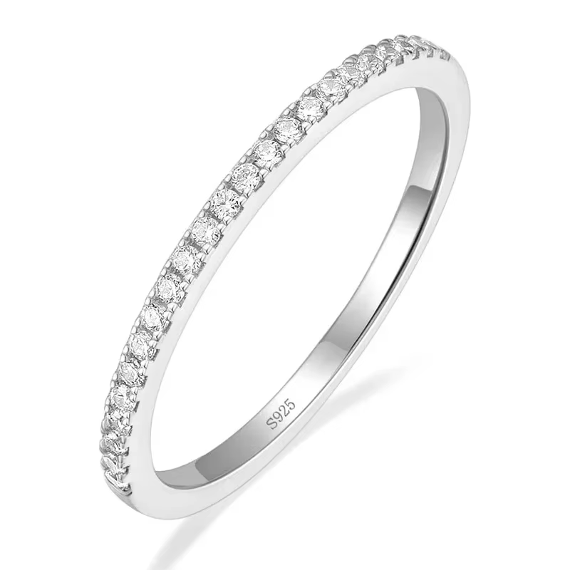Monkton – bagues de promesse en argent sterling 925 de 1.6mm pour femmes, bague de mariage demi-éter