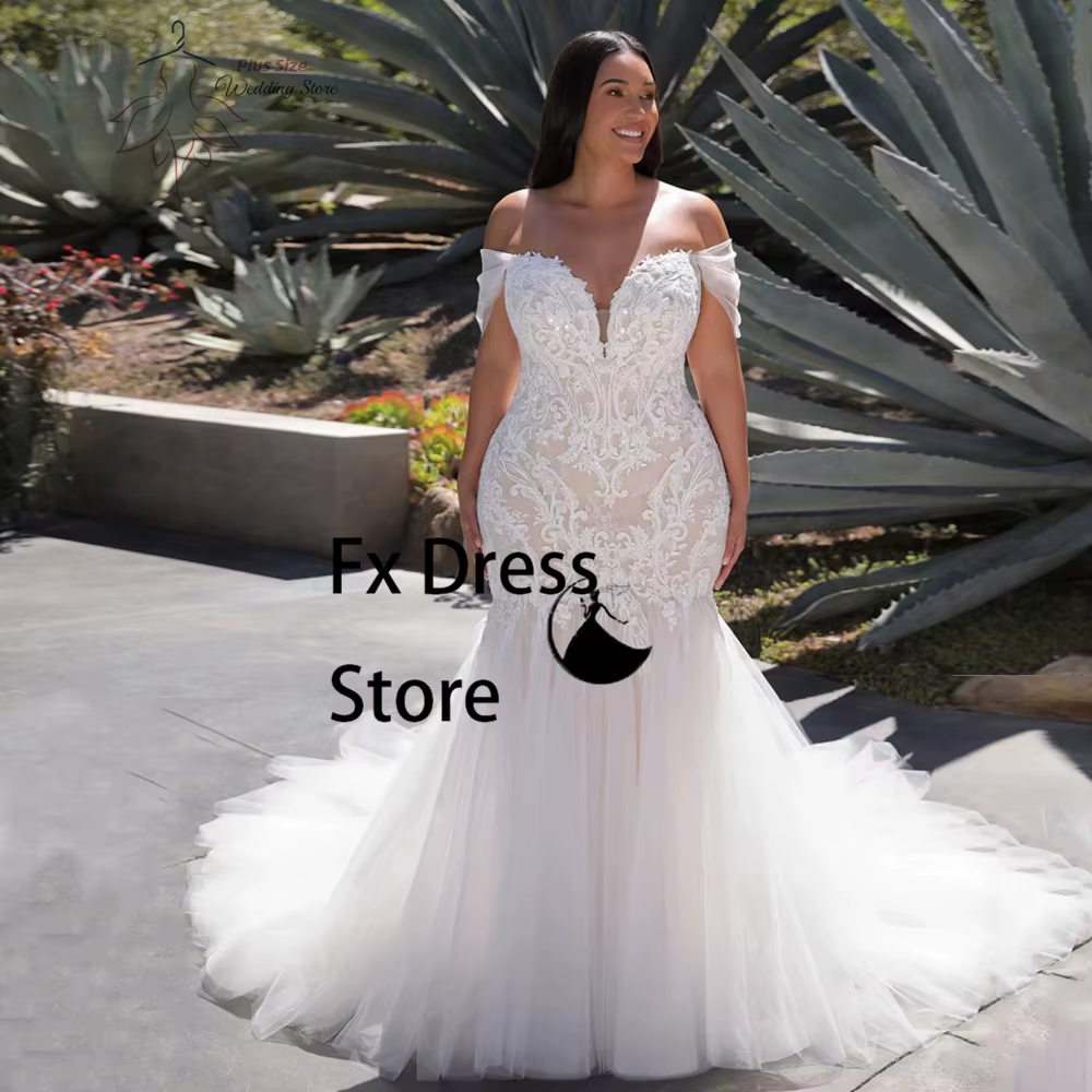 Robes de mariée personnalisées grandes tailles avec dentelle, nouvelle collection été, manches court