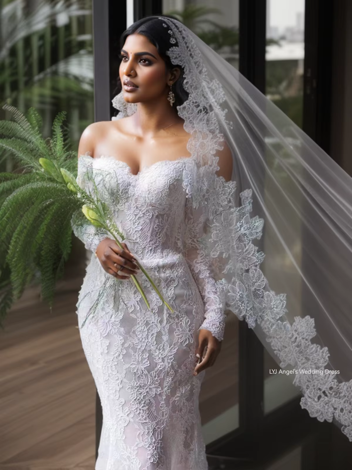 Voile de mariage Vintage en dentelle, accessoire de mariée Long avec peigne, une couche pour les mar