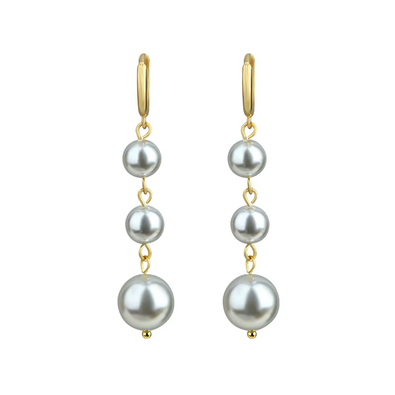Boucles d'oreilles en perles naturelles, amulette de mode, designer, plaqué or 18 carats, accessoire