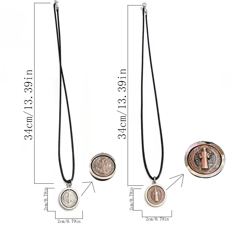 Collier avec médaille de protection de Saint Benoît, croix d'exorcisme catholique San Benito, penden