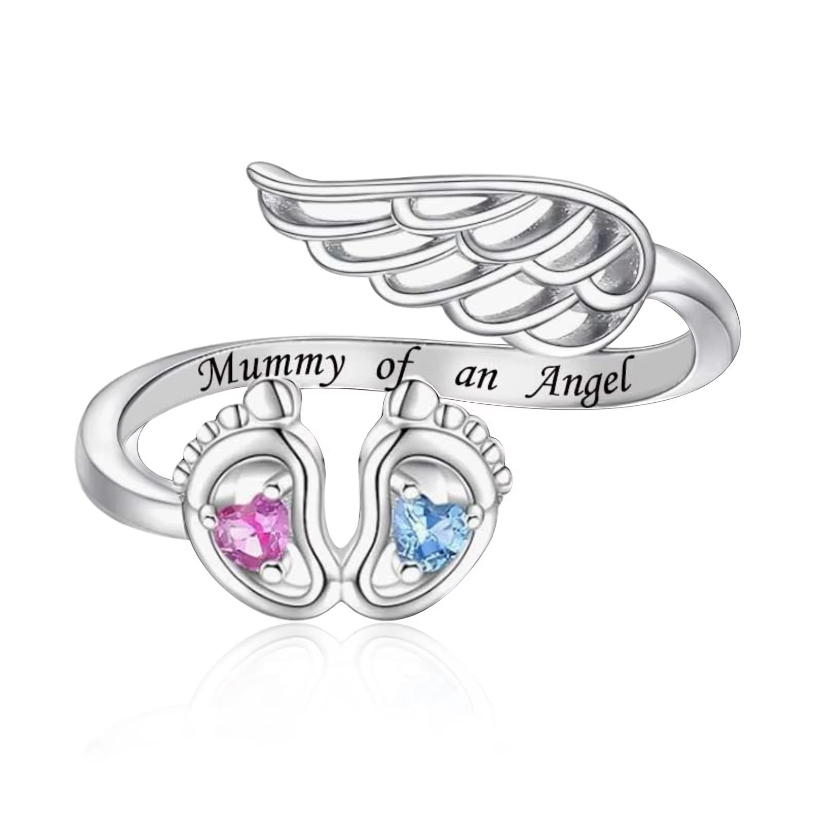 925 argent Sterling plaque d'or Rose mère fille fils coeur ouvert empilable bagues pour femmes adole