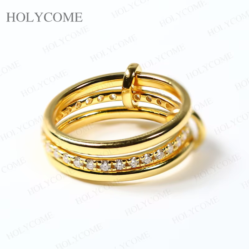 Bague personnalisée ange baiser Moissanite, ronde 1.3mm D S925/10K/14K/18K VVS pour femmes, fiançail