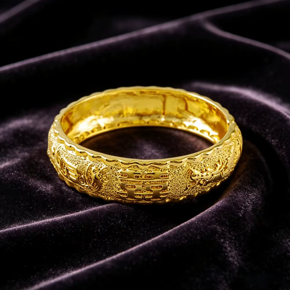 Bracelet en or véritable 24K, Bracelet Hi Word plaqué or pour bijoux cadeaux de mariage pour femmes