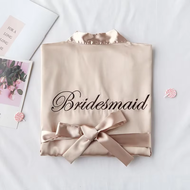 Robe de Demoiselle d'Honneur en Satin pour ixd'Enterrement de Vie de Jeune Fille, Cadeau pour Femme