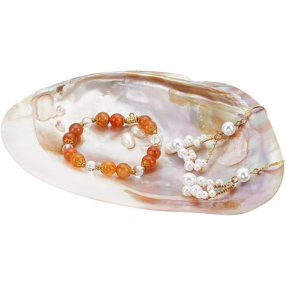Porte-anneau en coquillage naturel pour filles, bijoux en coquillage, pendentif, bol, cadeau pour la