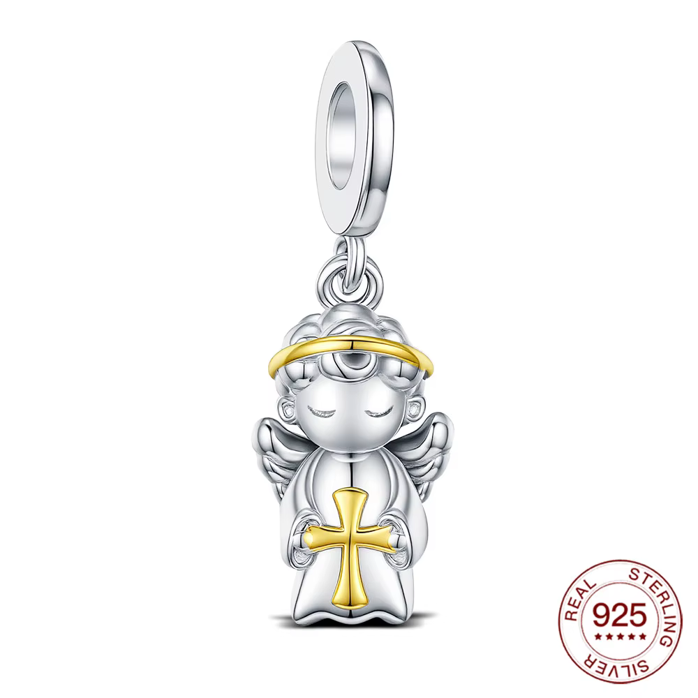 Breloque en argent Sterling 925, pendentif dieu fils ange gardien pour Bracelet Original, bijoux à b