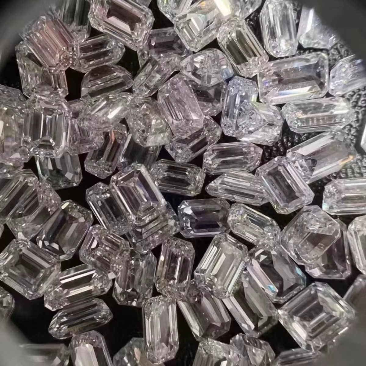Petit diamant de laboratoire taille émeraude DEF VS/VVS, diamant HPHT en vrac, différentes tailles, 