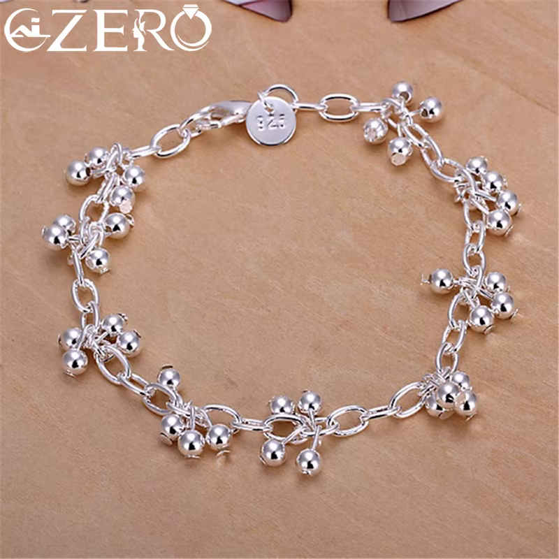 Beaux Bracelets en argent 925 pour femmes, joli pour mariage, chaîne, perles breloque, bijoux magnif