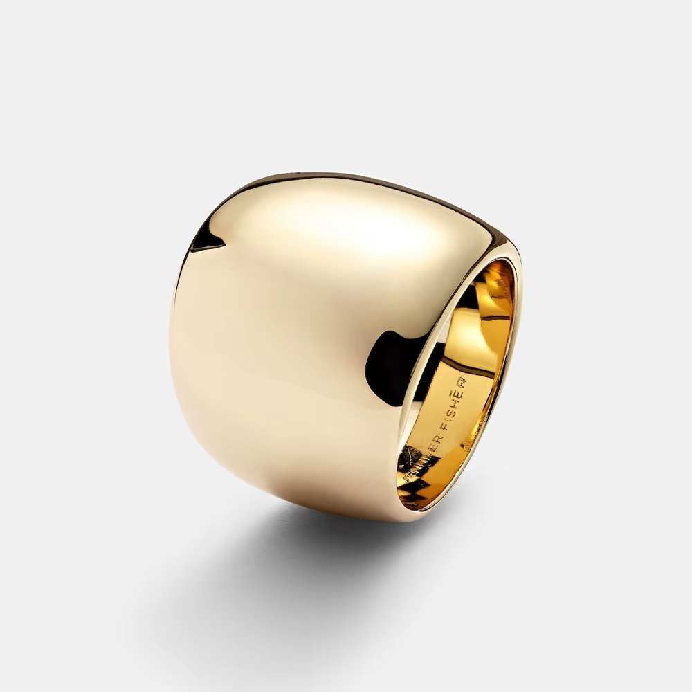 Bague géométrique lisse et exagérée pour femmes, accessoires tendance, bagues épaisses en acier inox
