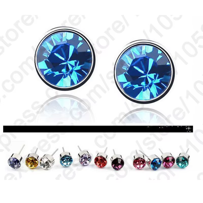 Boucles d'Oreilles CitroStone Colorées en Argent Sterling 925, Prix d'Usine, 20 Pièces (10 Paires), 