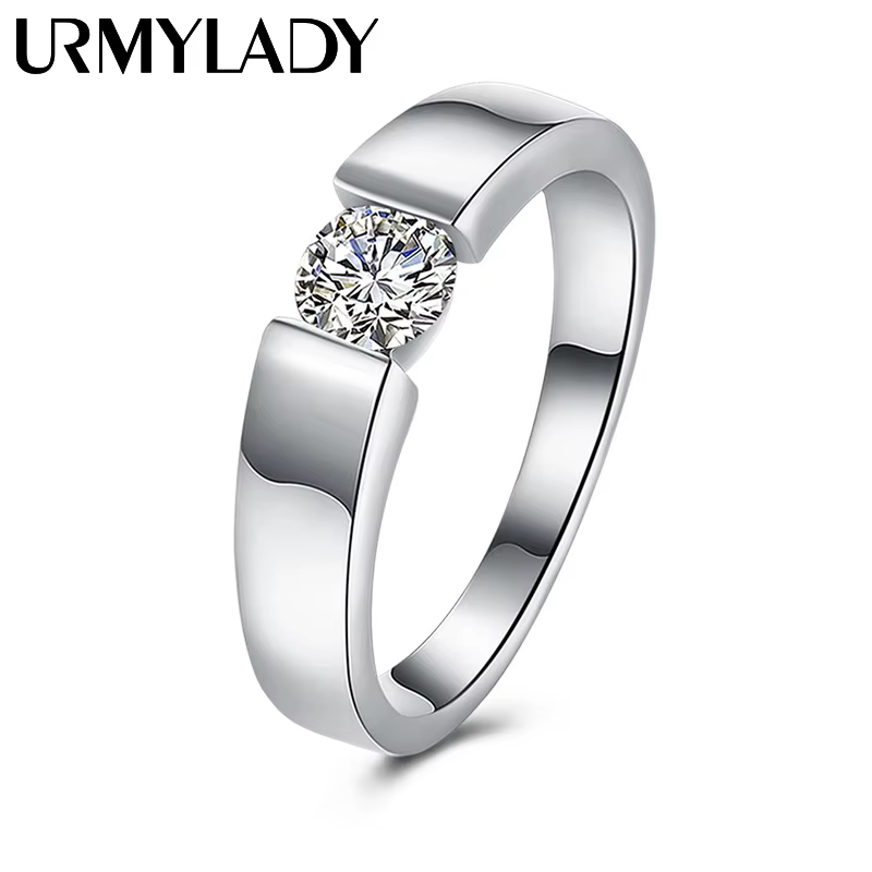 Bagues à breloques en argent Sterling 925 pour femmes, cristal brillant, taille 7/8/9/10, cadeaux de