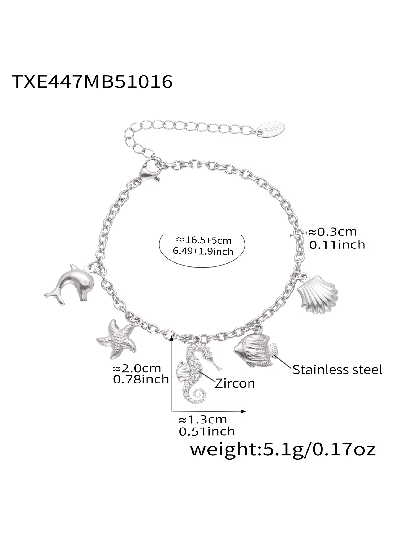 Liora mode océan Style goutte charme colliers Bracelet pour femmes en acier inoxydable PVD plaqué or
