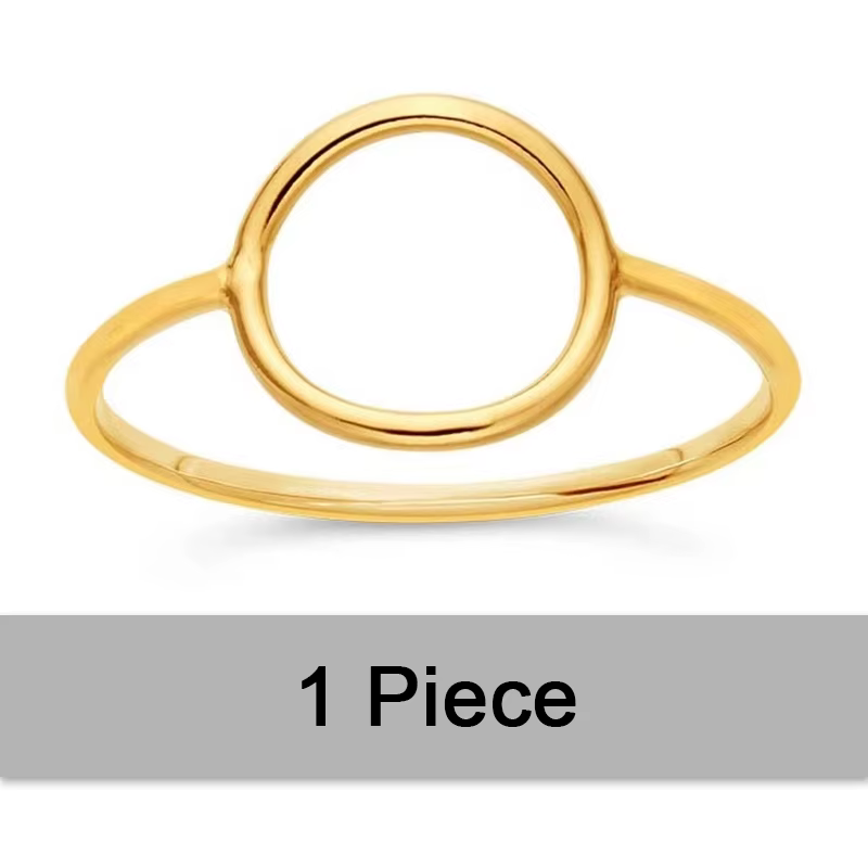Bague circulaire ouverte en or 14K remplie de 10mm, style Boho minimaliste, bijoux en or, accessoire