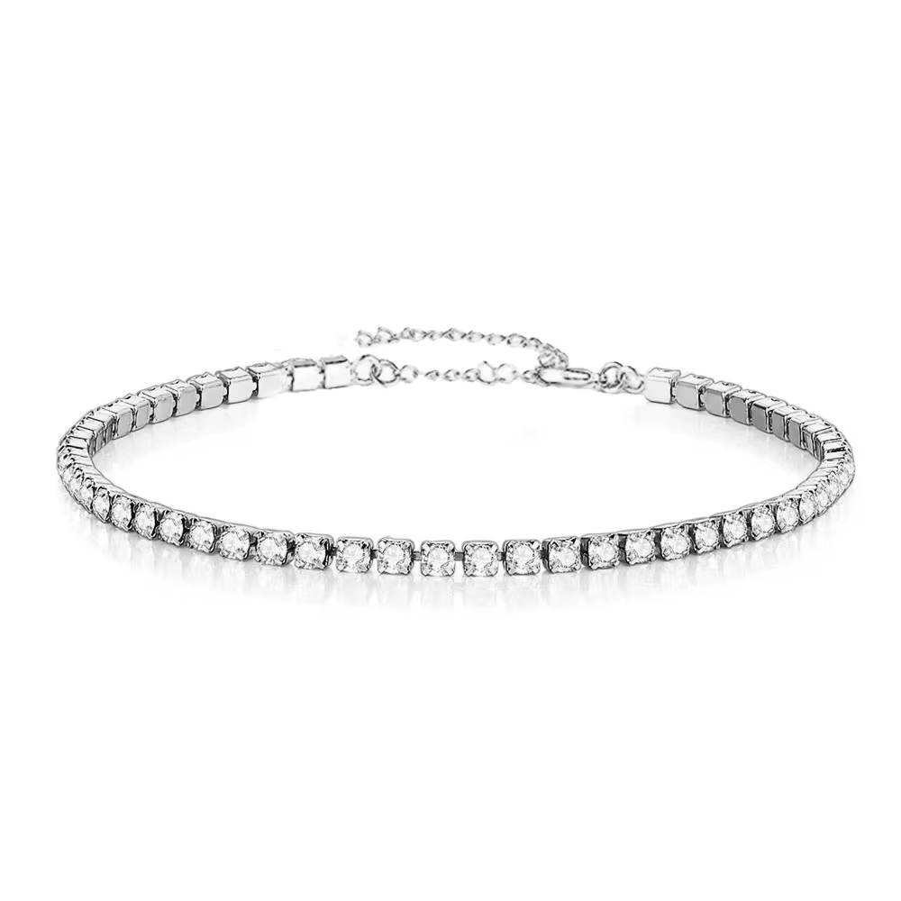 Bracelets de Tennis en or délicat pour femmes, Bracelet à chaîne en acier inoxydable de couleur or r