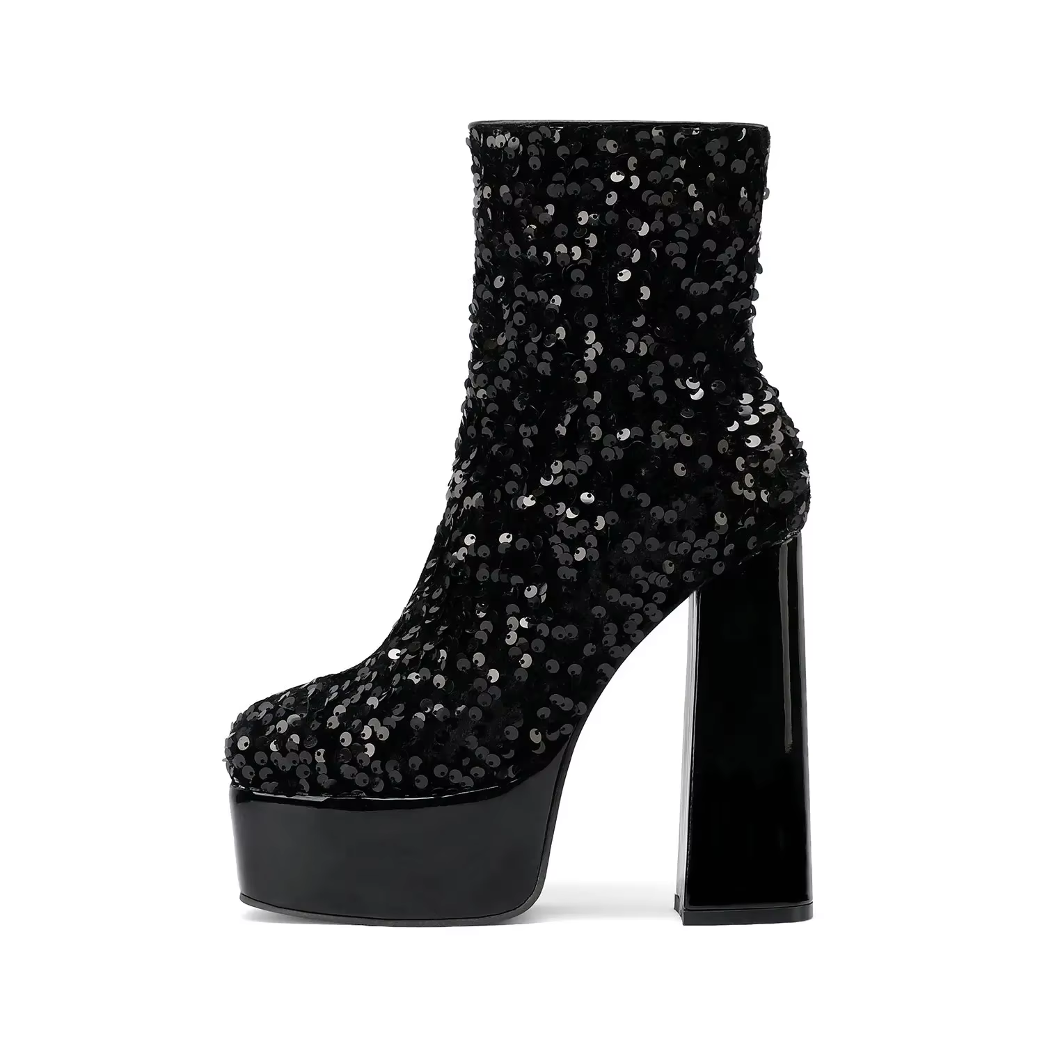 Paillettes tissu Bling Bling fête de mariage Super bloc talons hauts chaussures de mariée brillant r