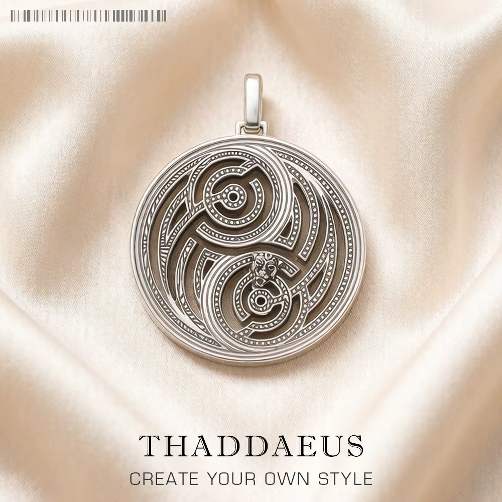Panthère labyrinthe rond pendentif flambant neuf Bijoux fins Bijoux accessoires 925 en argent Sterli
