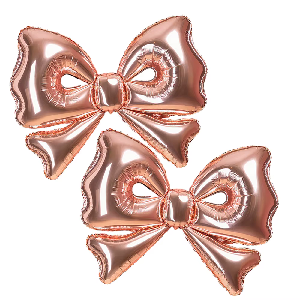 Paquet de 2 ballons à nœud en or rose de 40 pouces, énormes ballons en aluminium à nœud en or rose, 
