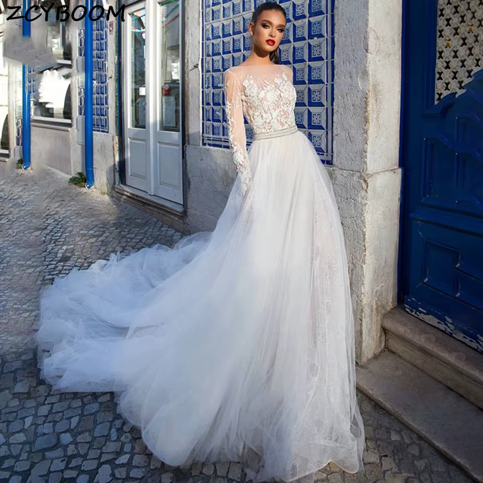 Robes de mariée personnalisées en forme de A 2026 Femmes Élégantes Robes de mariée blanches Vestidos