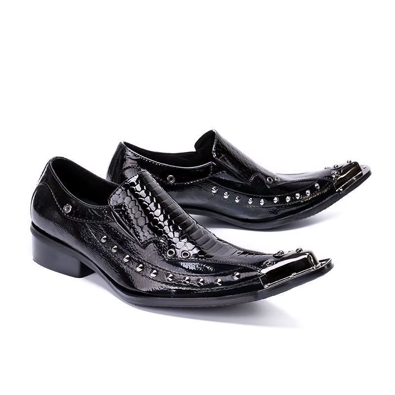 Chaussures en cuir brillant noir pour hommes, costume d'affaires d'été, chaussures de mariage pointu