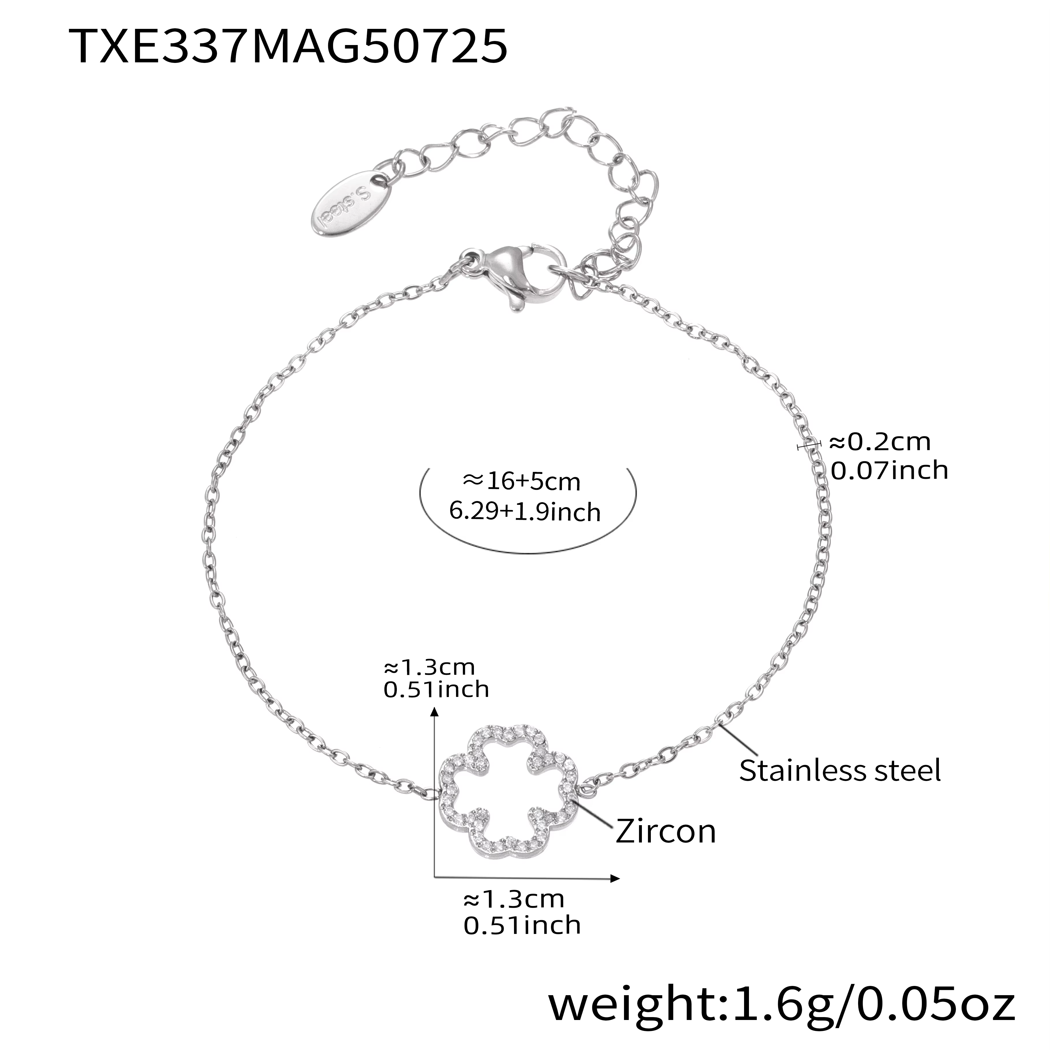 Liora exquis brillant Zircon acier inoxydable fleur pendentif collier Bracelet boucles d'oreilles po
