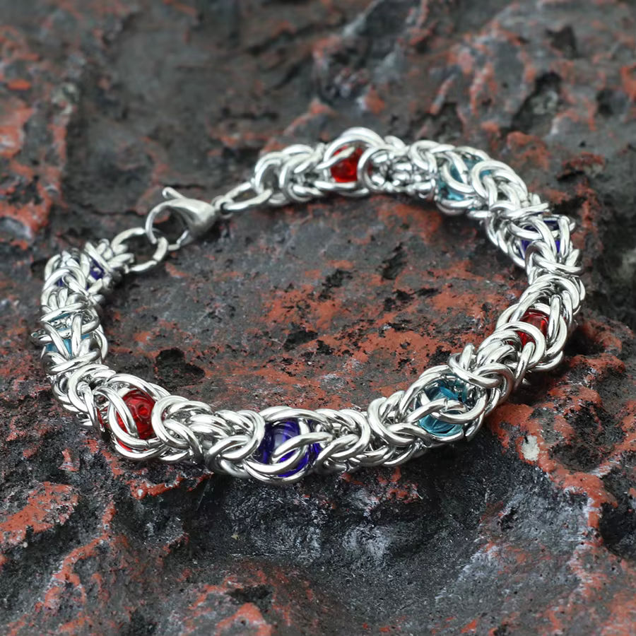 Nouveau Bracelet en acier inoxydable pour hommes Hiphop Rock chaîne lien Chakra Bracelet méditation 