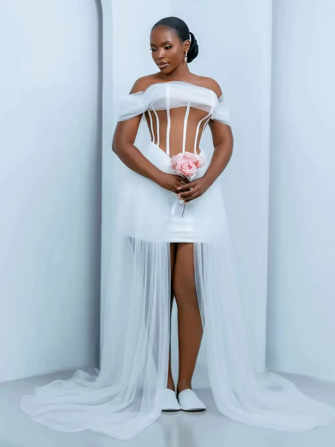Robe de mariée élégante, robe longue enveloppante, lingerie personnalisée, robes de boudoir pour fem
