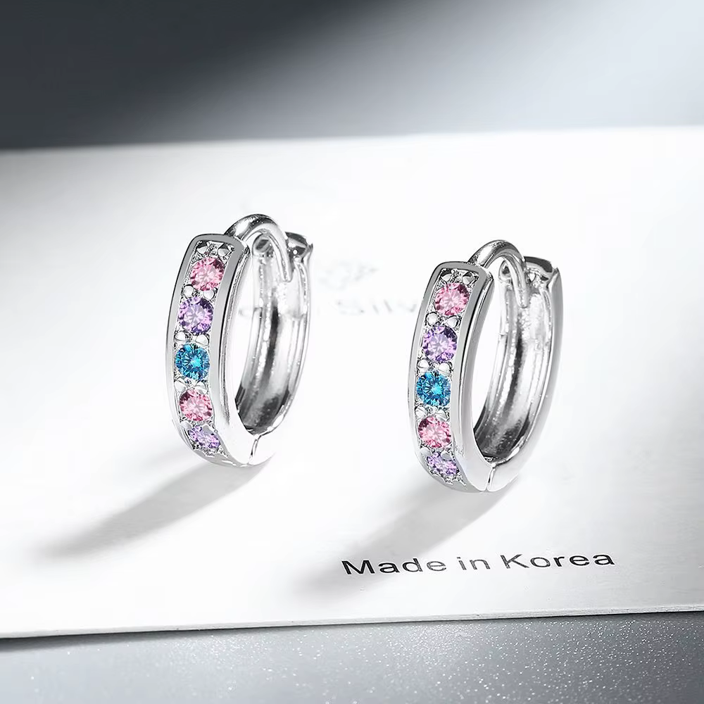 Boucles d'oreilles en argent Sterling 925, plusieurs zircons, pour femmes, fiançailles, mariage, bij