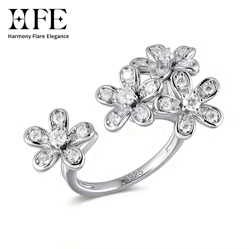 HFE – boucles d'oreilles à fleurs en argent Sterling 925, D VVS, Moissanite scintillante, magnifique
