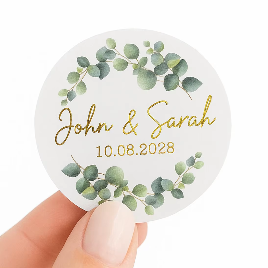 Autocollants de mariage personnalisés avec texte en feuille d'or brillante, Bat Mitzvah, Eid Mubarak