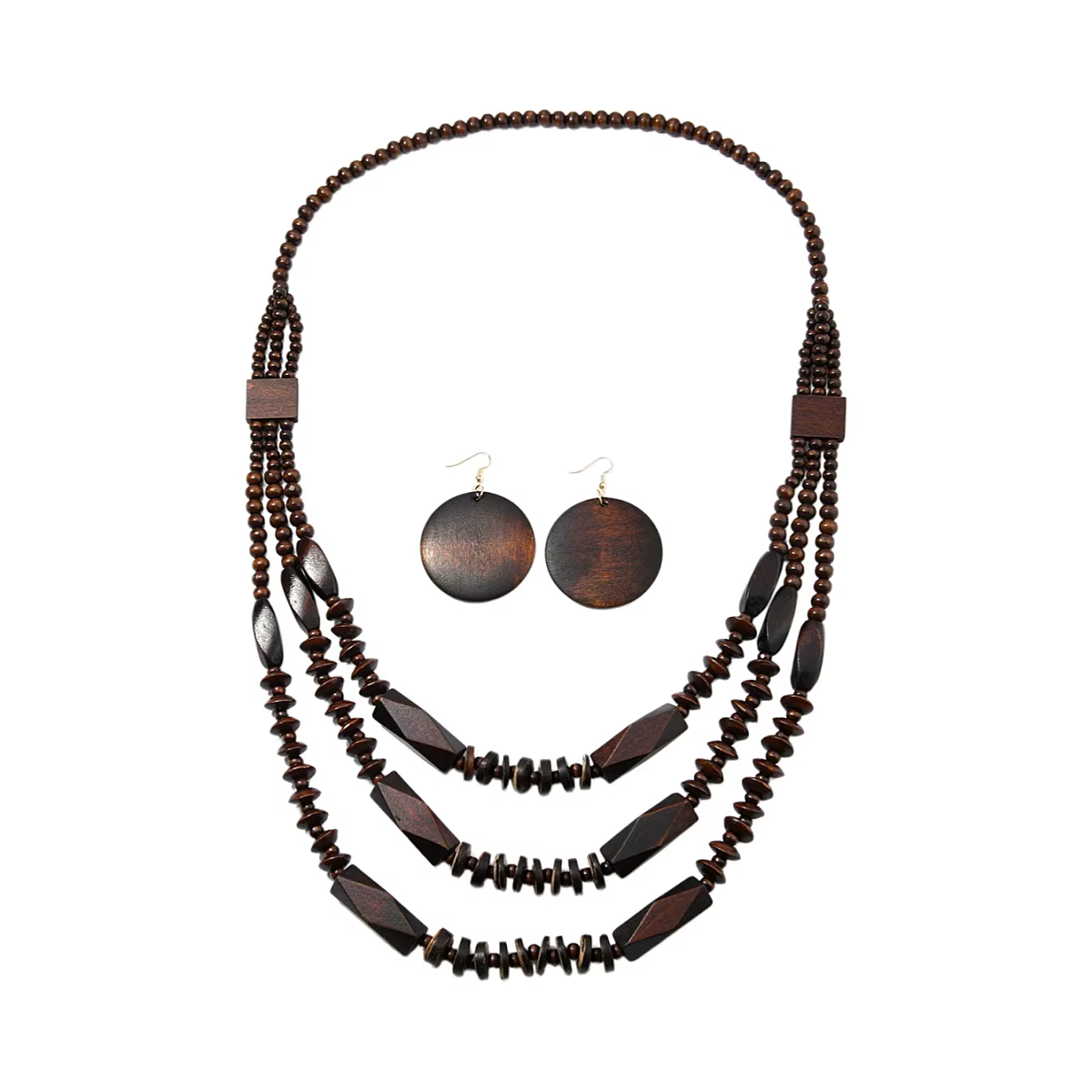 Nouvelle collection 2026 Zara : Parure de bijoux Maillard multicouche en perles de bois faites à la 