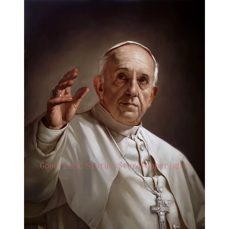 Portrait d'art de la religion ART du pape François, art du christianisme, catholicisme, Pontifex Max