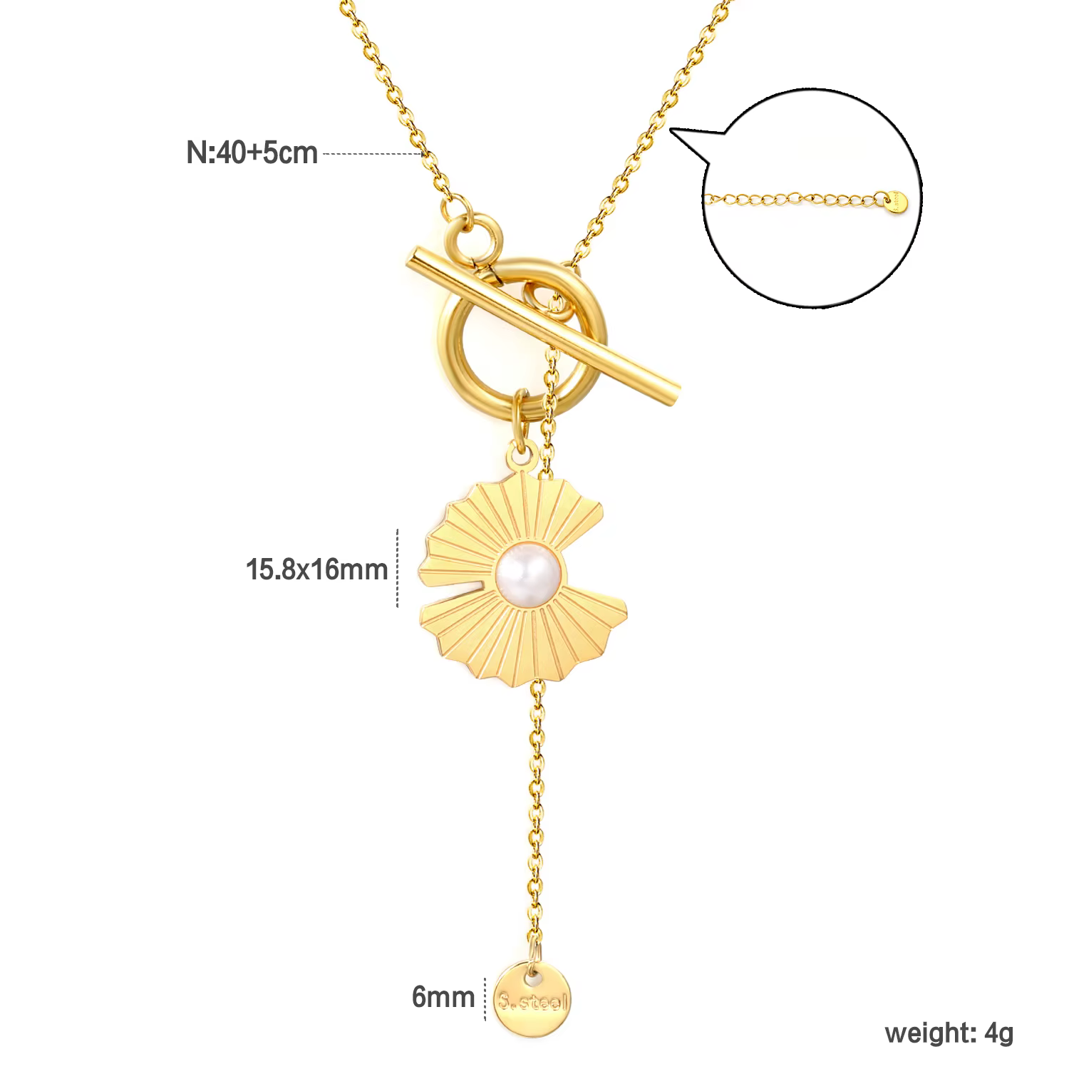 Pendentif de luxe en perles d'imitation pour femmes, en acier inoxydable, forme de feuille de Lotus 