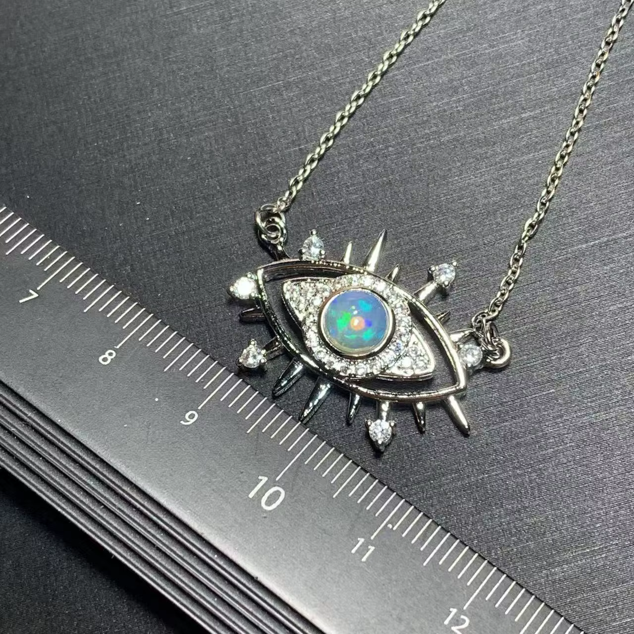 Collier pendentif ovale en opale naturelle 42 mm, bijoux fins faits à la main, pierres en gros, éner