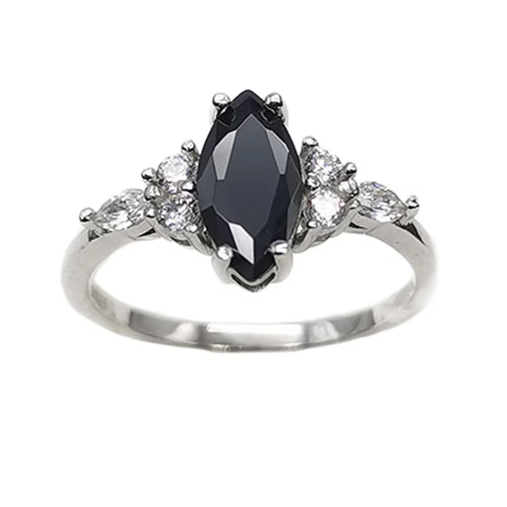 Trumium – bague en argent S925 1ct, Agate noire, Zircon blanc, pour femmes, bagues de mariage Vintag