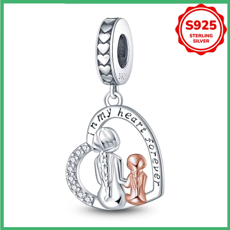 925 argent sterling original mère fille meilleur ami perles breloque bracelet à bricoler soi-même co