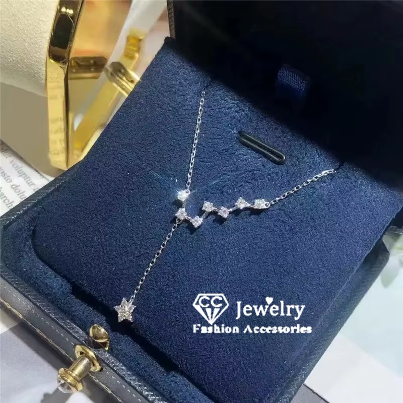 CC Jewelry-Colliers de la présidence pour femmes, 7 étoiles, blanc, cubique, contre-indiqué, pierre 