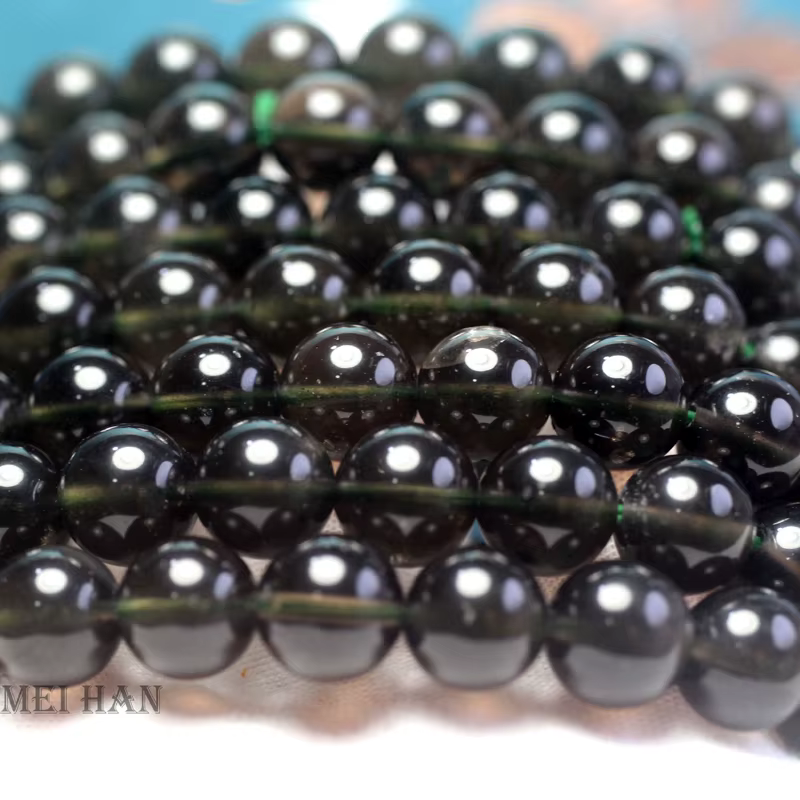 Meihan-Perles Rondes et Lisses en Pierre Naturelle AA Cintamani, Météorite pour Bijoux, Design Exécu