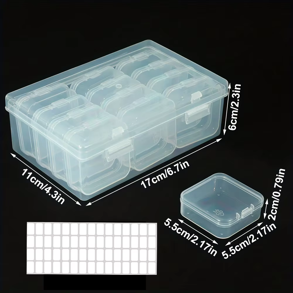 Boîte de rangement multifonctionnelle pour broderie diamant DIY, conteneur pour strass de nail art e