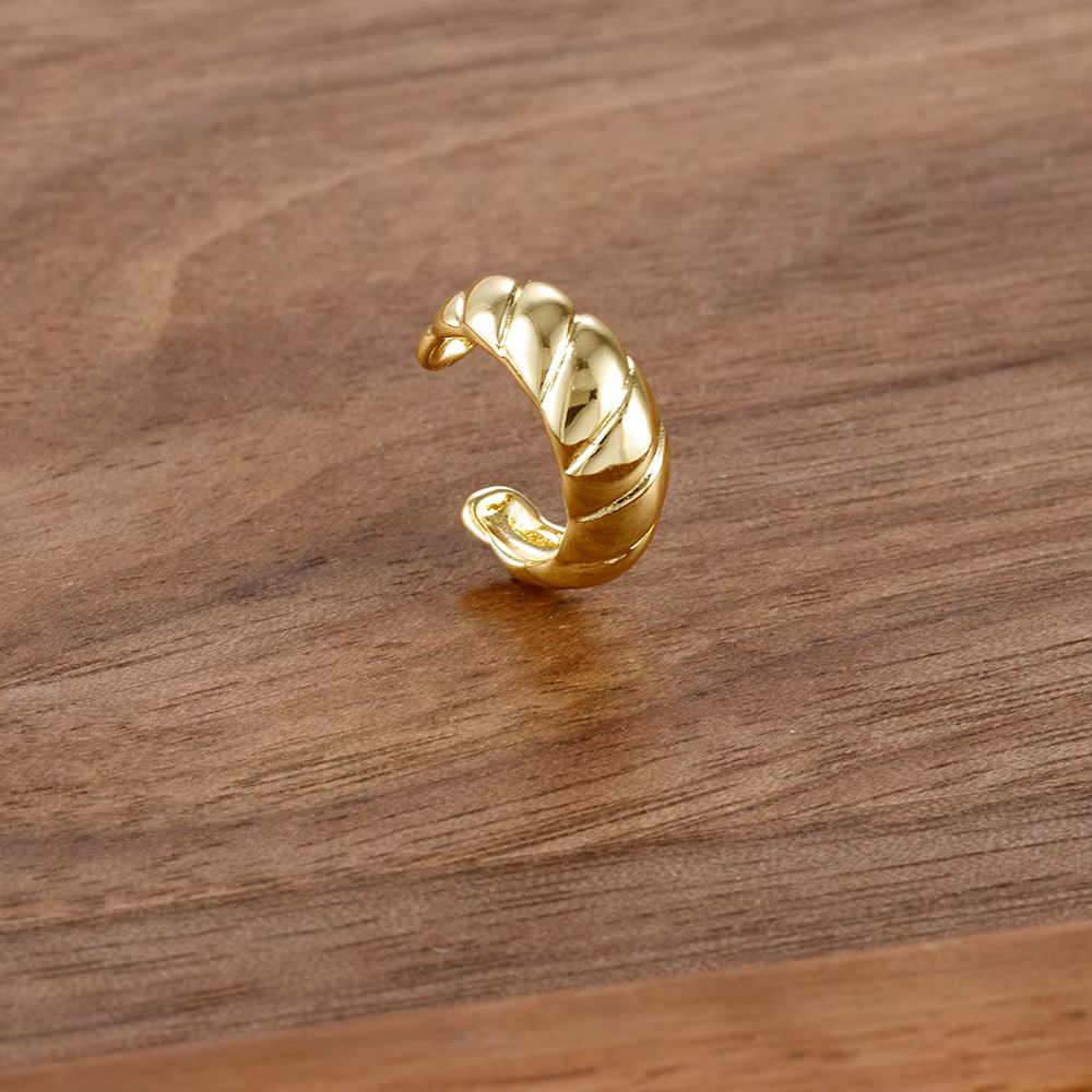 Clip d'oreille étoile couleur or pour femmes et filles, Kpop doux, en acier inoxydable, Zircon, Non 