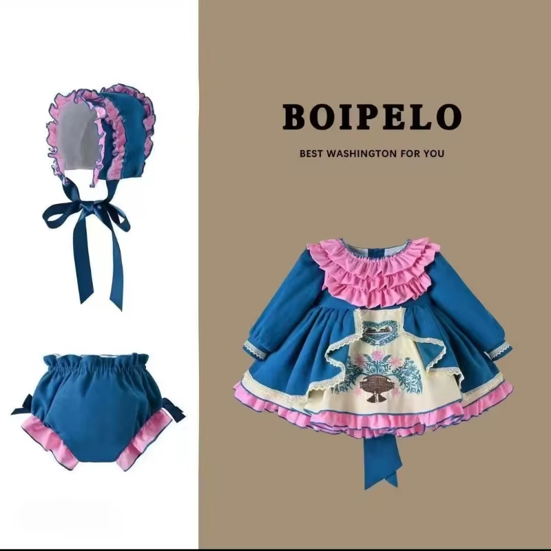 Robe de mariée pour filles, robe faite à la main, costume de demoiselle d'honneur, robe Lolita, vête