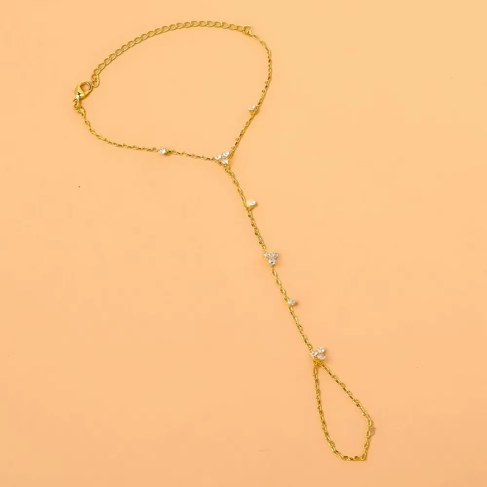 Bracelet en cristal de Style Ins, chaîne de doigt et de main le plus vendu, Design géométrique minim