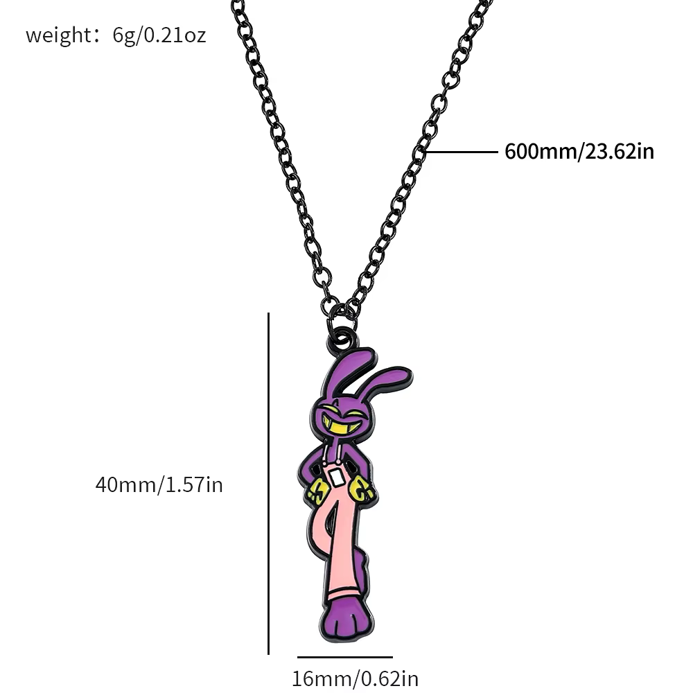 Collier Kawaii de la série The Amazing Digital Circus - Bijou en métal émaillé tendance, style anime