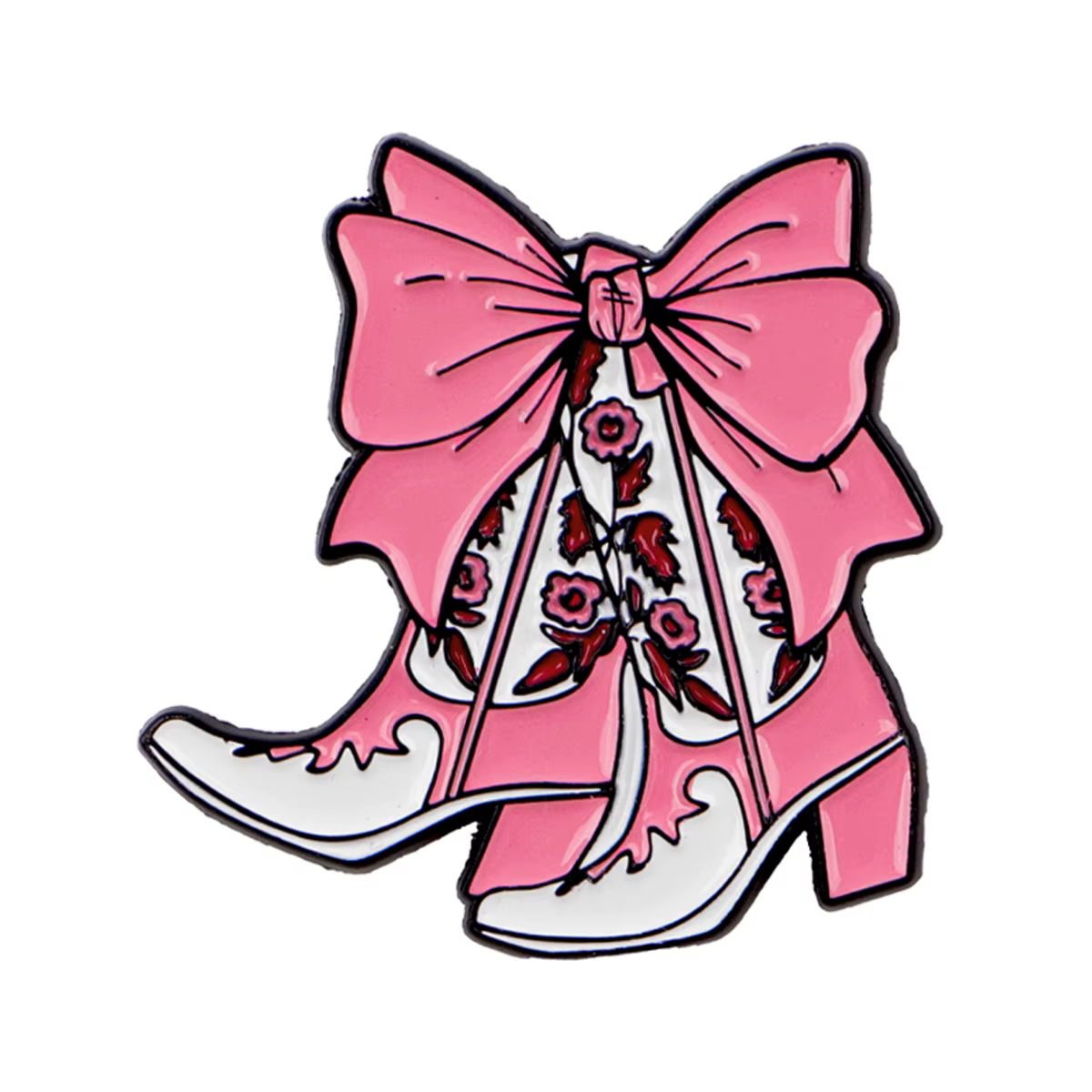 Bottes de cowboy avec nœud en émail, broches à revers pour sacs à dos, broches de couteau «CUT BUT P
